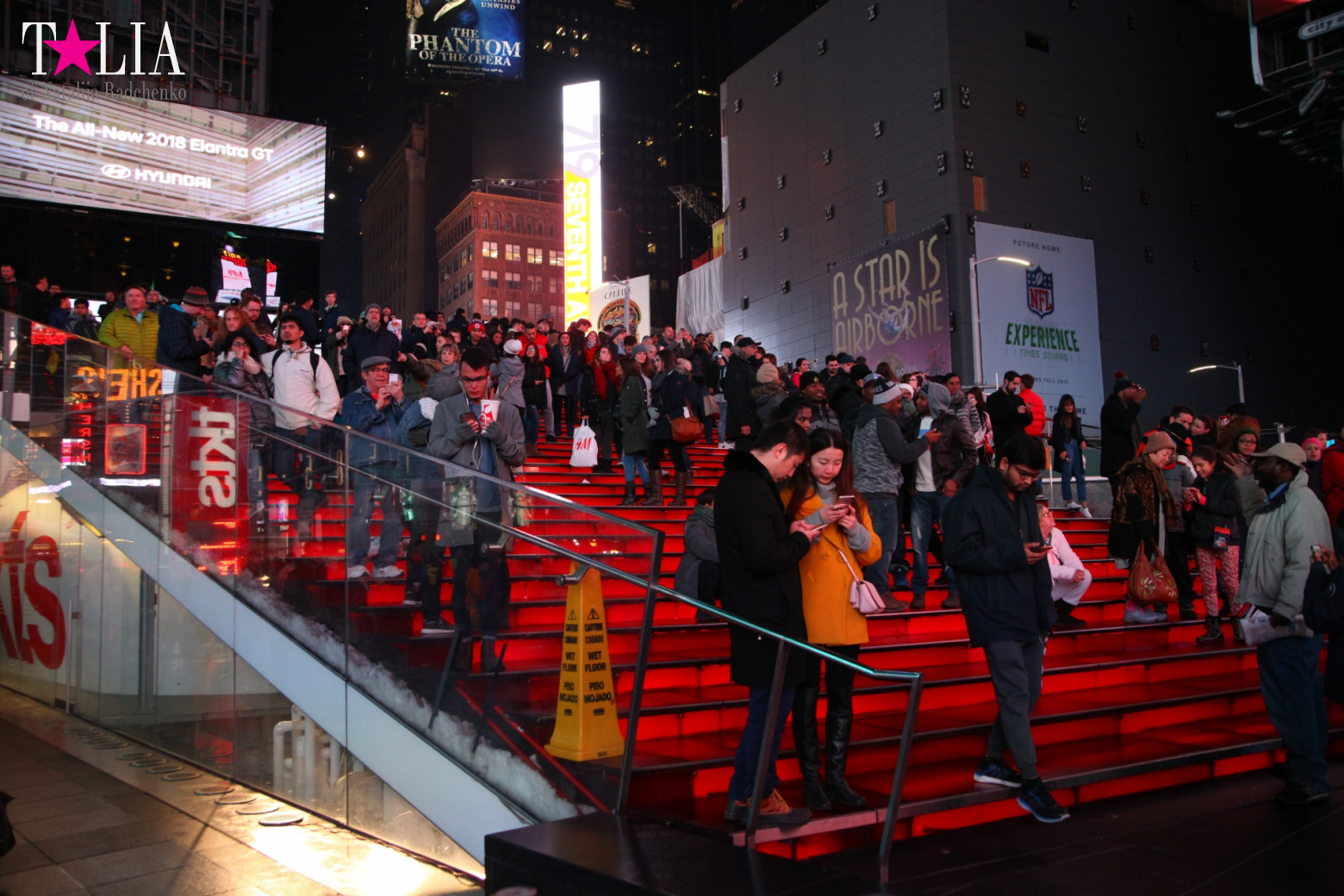 The Heart Sculpture for Valentine's Day and the Red Stairs Duffy in Times Square